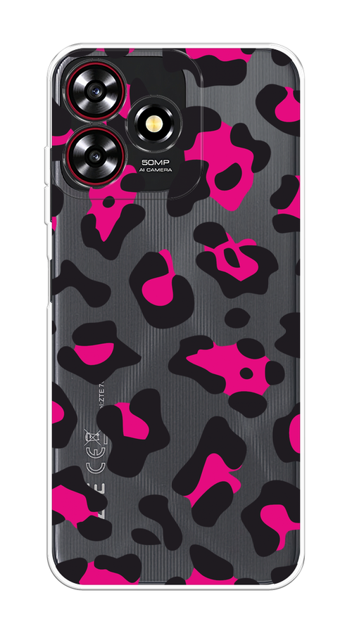 

Чехол на ZTE Blade A73 4G/V50 Smart "Pink cow spots", Черный;розовый, 136450-1