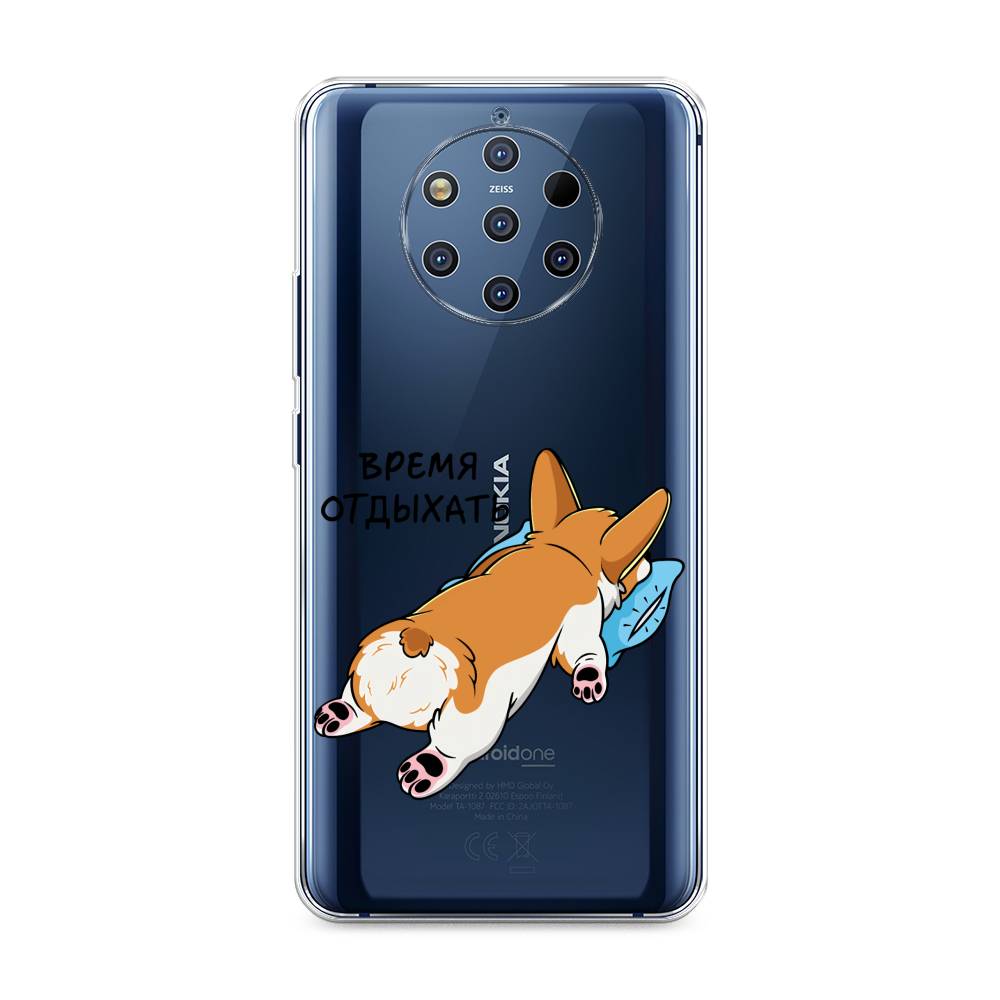 

Чехол на Nokia 9 Pure View "Корги отдыхает", Черный;коричневый;голубой, 122350-1