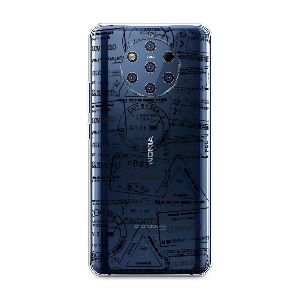 

Чехол на Nokia 9 Pure View "Visa stamps 2", Белый;черный;серый, 122350-2