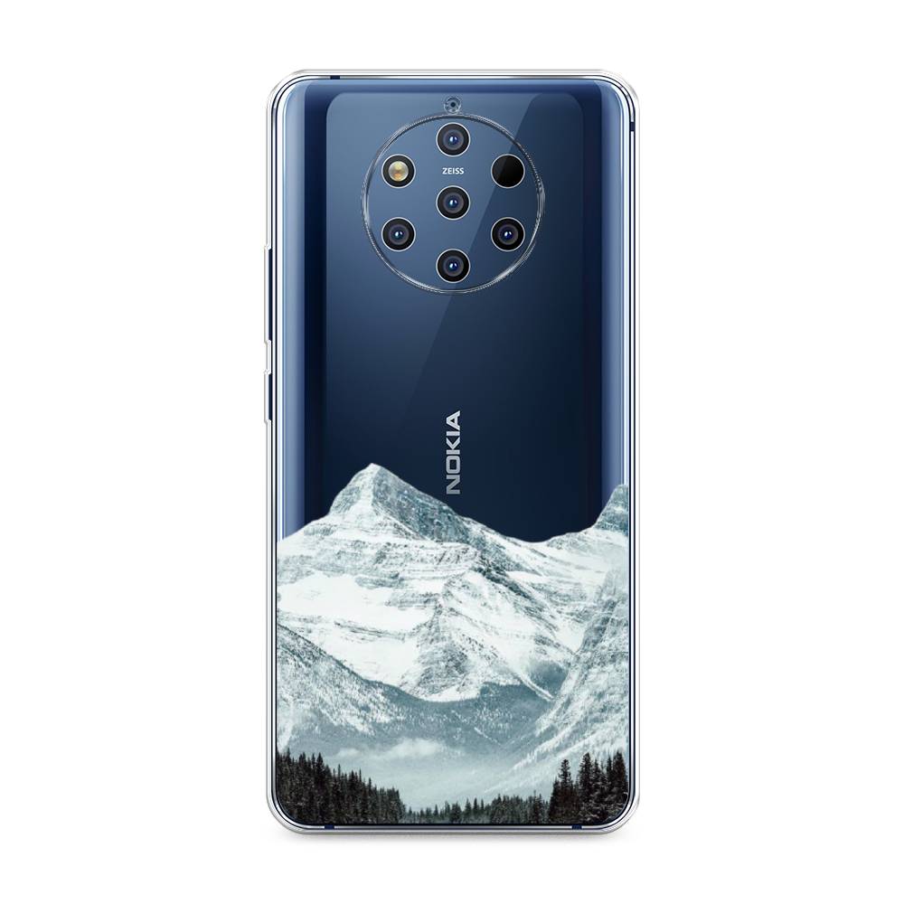 

Чехол на Nokia 9 Pure View "Горы арт 1", Белый;зеленый, 122350-2