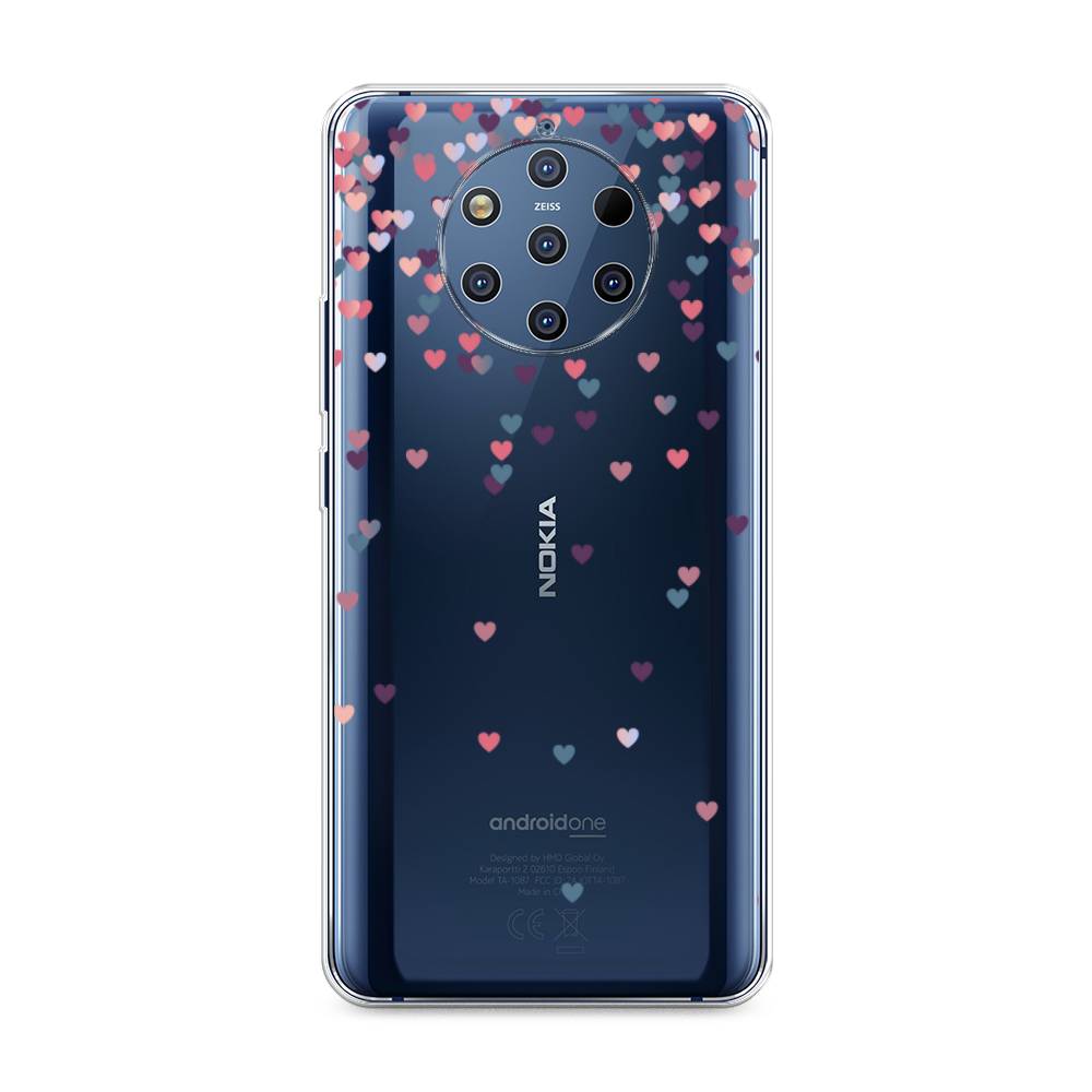 

Чехол на Nokia 9 Pure View "Посыпка сердечки", Розовый;фиолетовый, 122350-3