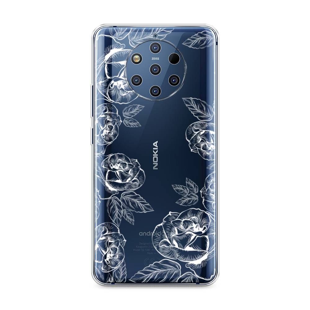 

Чехол на Nokia 9 Pure View "Розы графика", Черный;серый, 122350-2