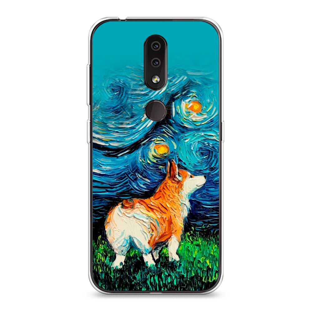 

Чехол на Nokia 4.2 "Корги звёздная ночь", Коричневый;белый;зеленый, 122550-1