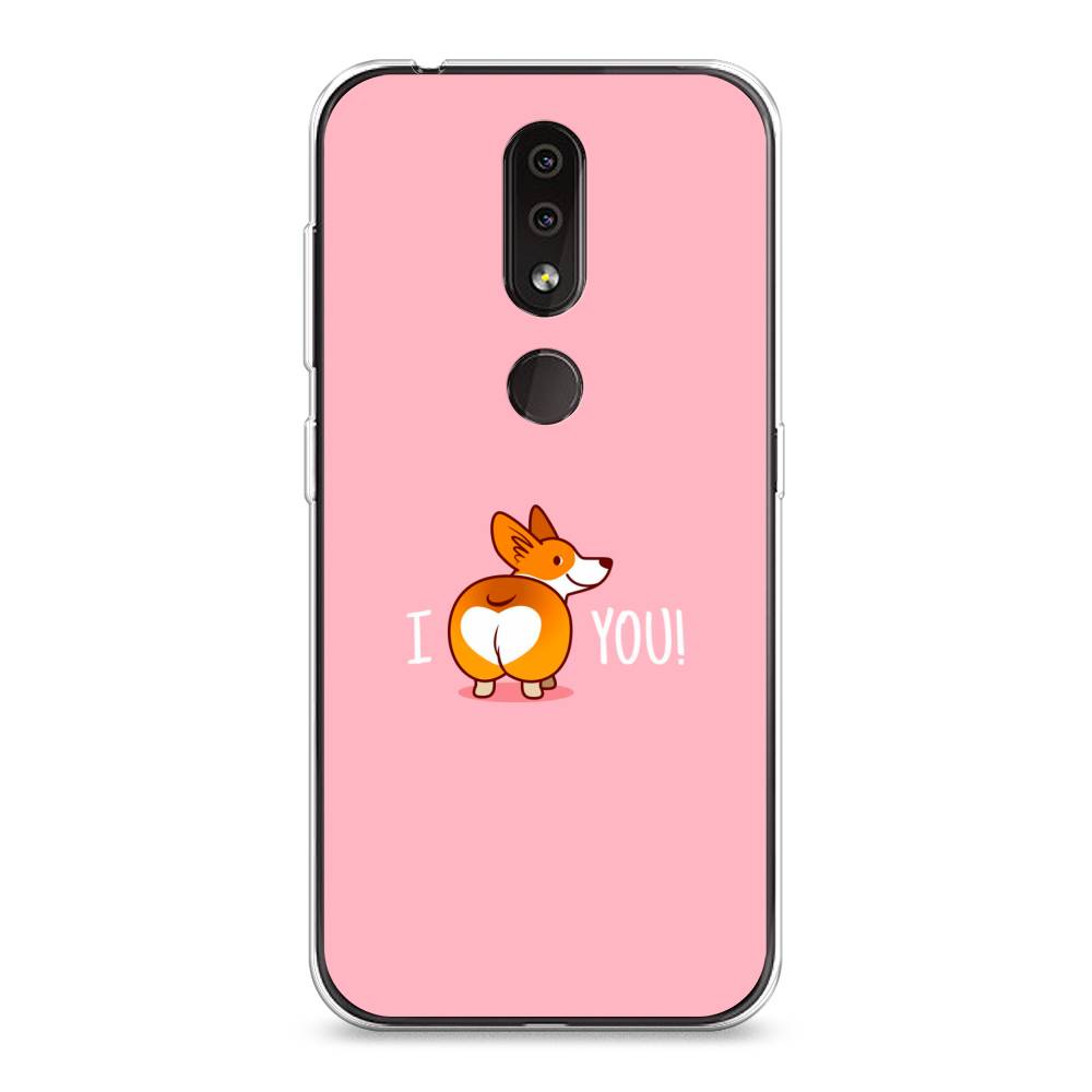 

Чехол на Nokia 4.2 "Корги I love you", Розовый;коричневый;белый, 122550-1