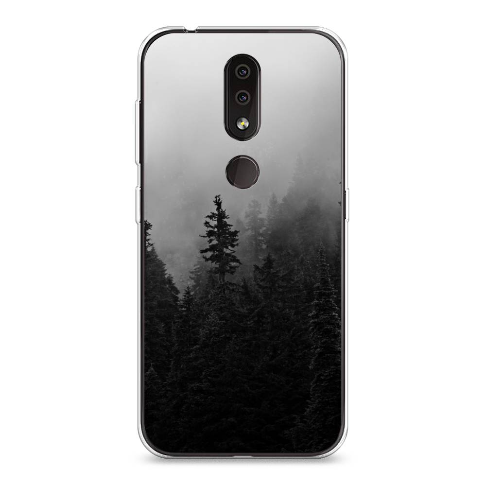 

Чехол на Nokia 4.2 "Туманный лес", Серый;черный, 122550-2