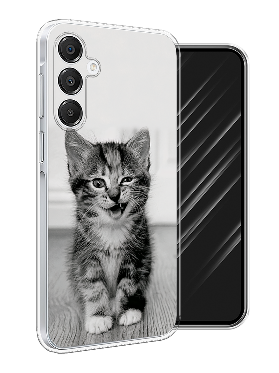 

Чехол Awog на Samsung Galaxy A16 "Подмигивающий котенок", Черный;серый, 2110250-1