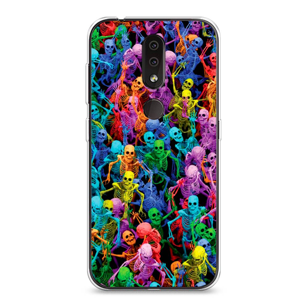 

Чехол на Nokia 4.2 "Вечеринка скелетов", Фиолетовый;желтый;оранжевый, 122550-6