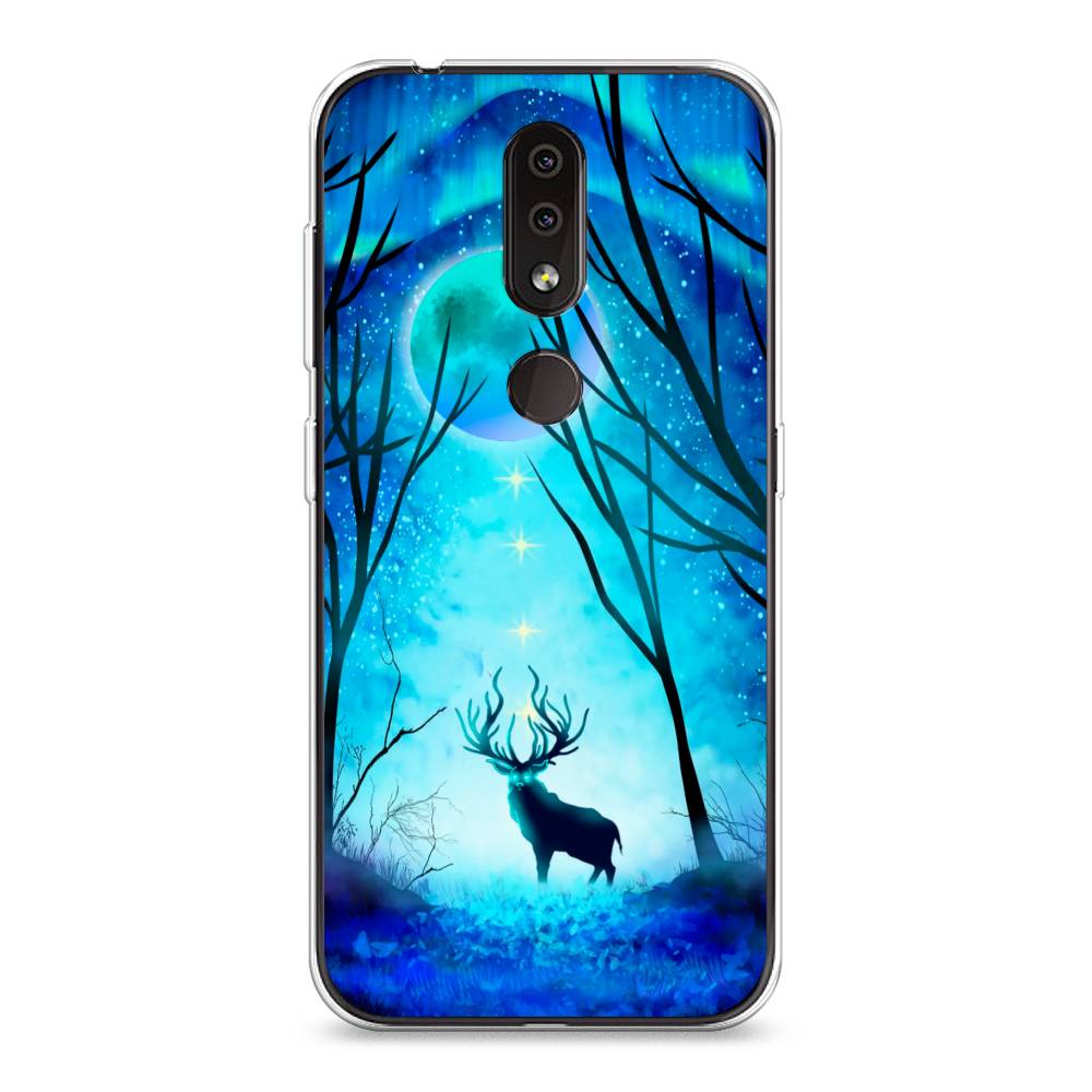 

Чехол на Nokia 4.2 "Олень северное сияние", Синий;черный;голубой, 122550-1