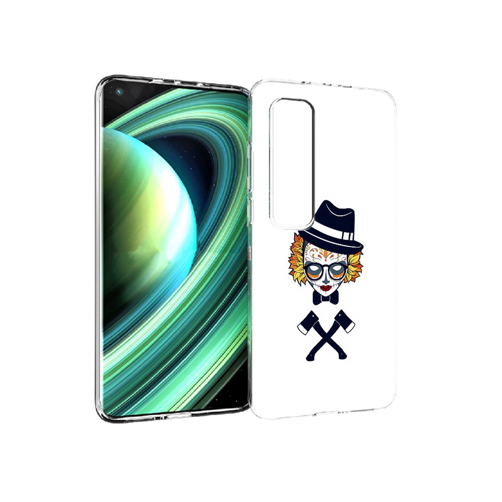 

Чехол MyPads Tocco для Xiaomi Mi 10 Ultra девушка в маске с топорами рисунок, Прозрачный, Tocco