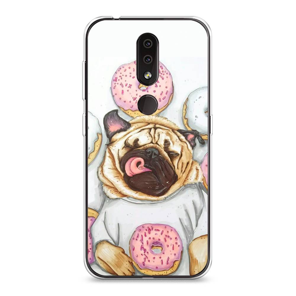 

Чехол на Nokia 4.2 "Счастливый мопс", Розовый;бежевый;коричневый, 122550-1