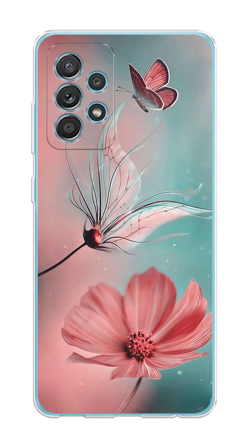 

Чехол на Samsung Galaxy A52/A52s "Бабочка и цветок", Голубой;розовый, 2102450-1