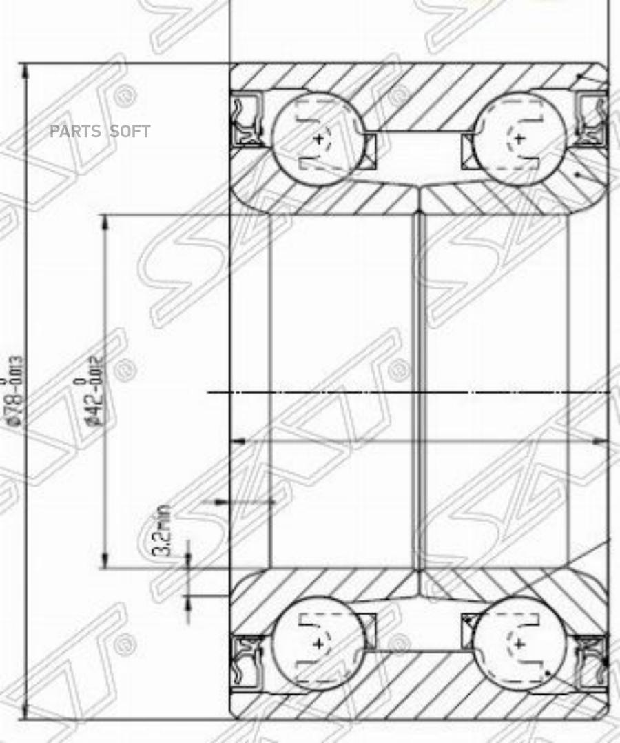 

SAT ST-EC01-33-048 Подшипник перед ступицы FORD ESCAPE/MAVERICK/MAZDA TRIBUTE 00- 1шт