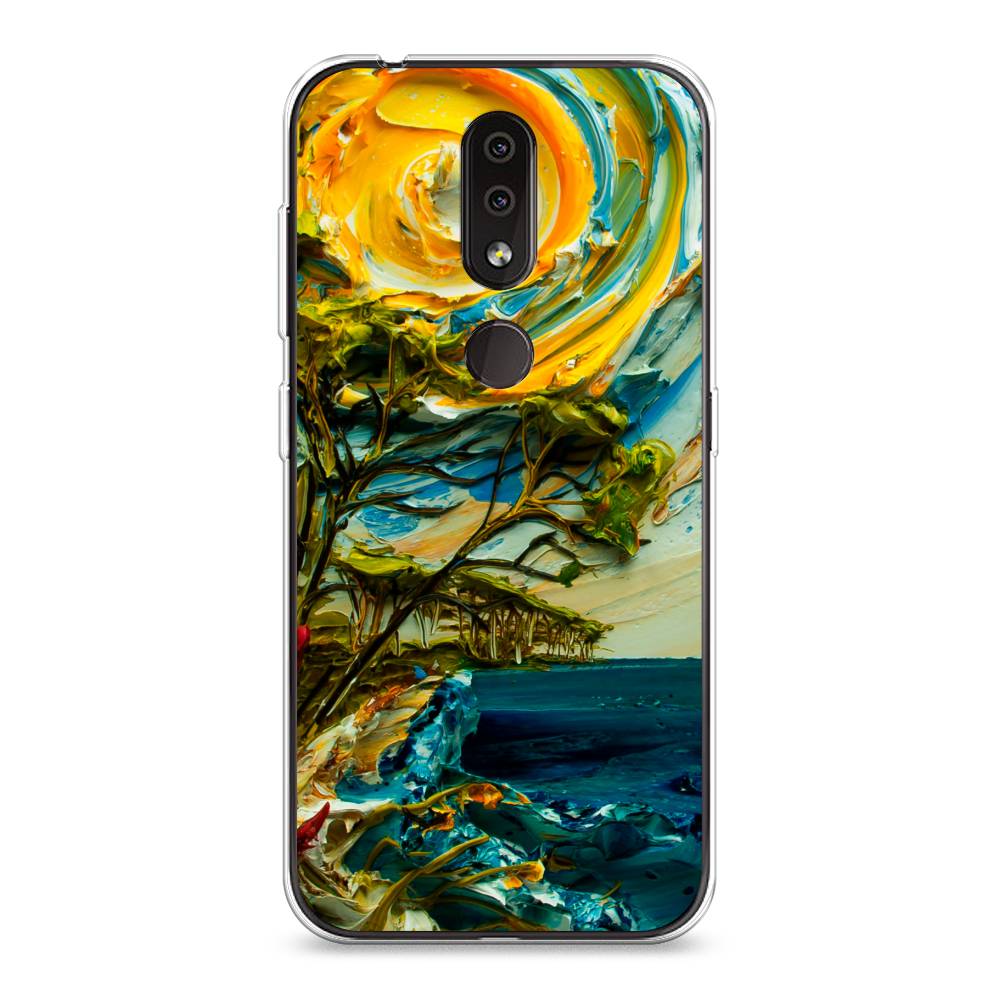 

Чехол на Nokia 4.2 "Солнце живопись", Желтый;синий, 122550-4