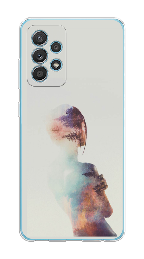 

Чехол на Samsung Galaxy A52/A52s "Девушка-лес", Розовый;голубой;серый, 2102450-1