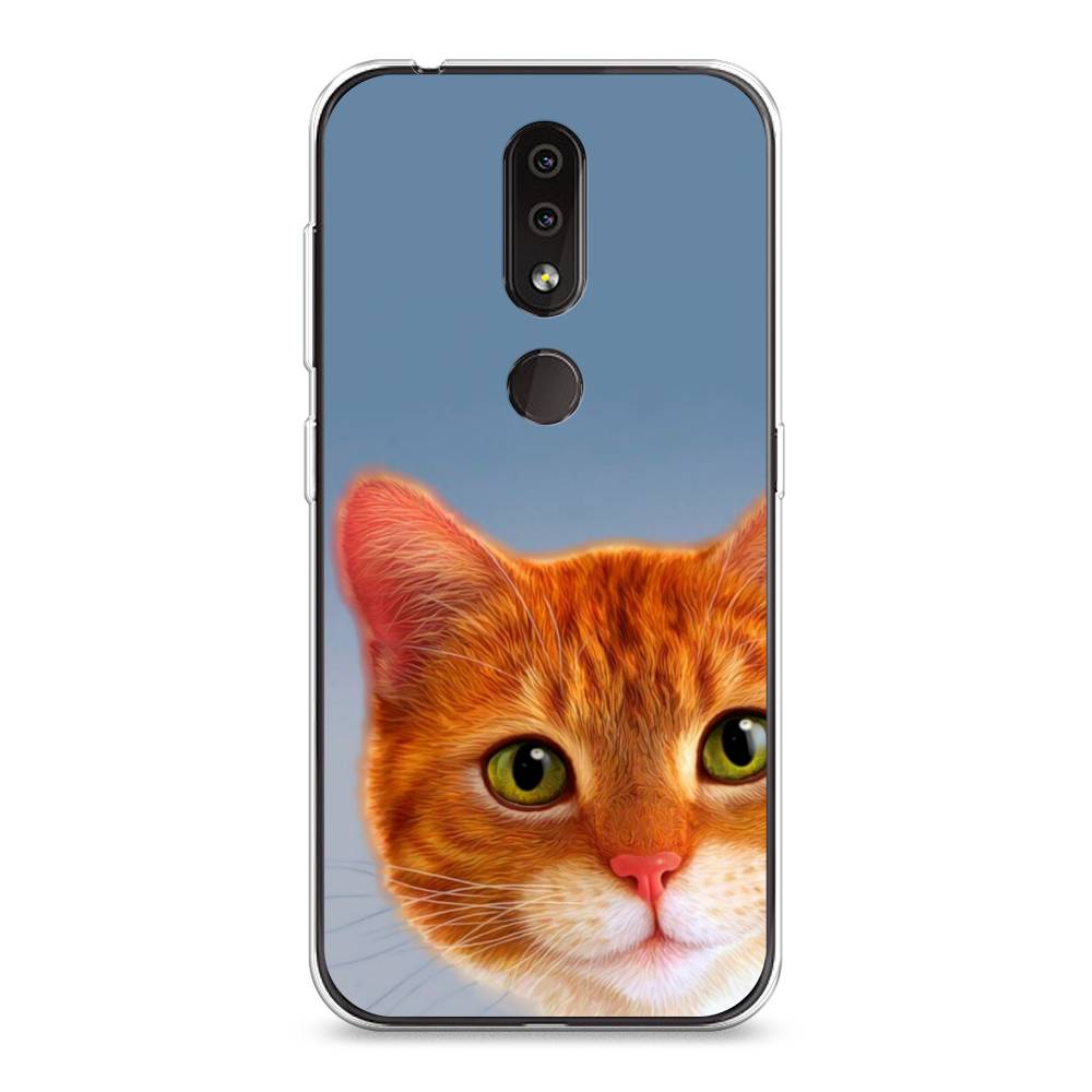

Чехол на Nokia 4.2 "Любопытный котик", Коричневый, 122550-1