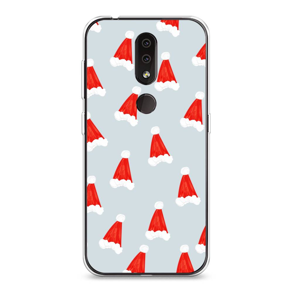 

Чехол на Nokia 4.2 "Новогодние шапочки", Белый;красный;серый, 122550-5