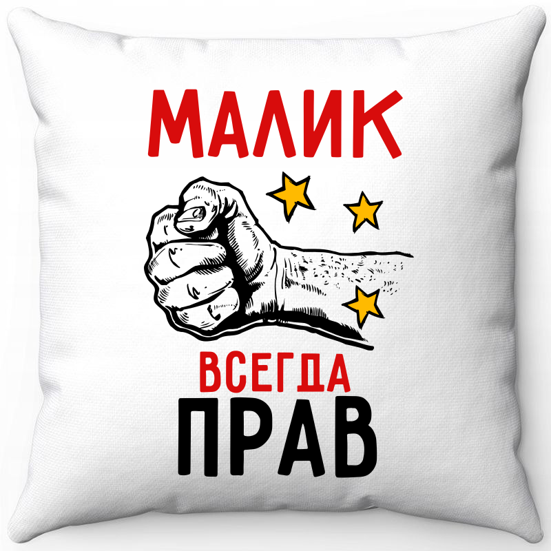 

Подушка декоративная Море Маек Белая 40х40, малик всегда прав 2, Белый, Белая 40х40