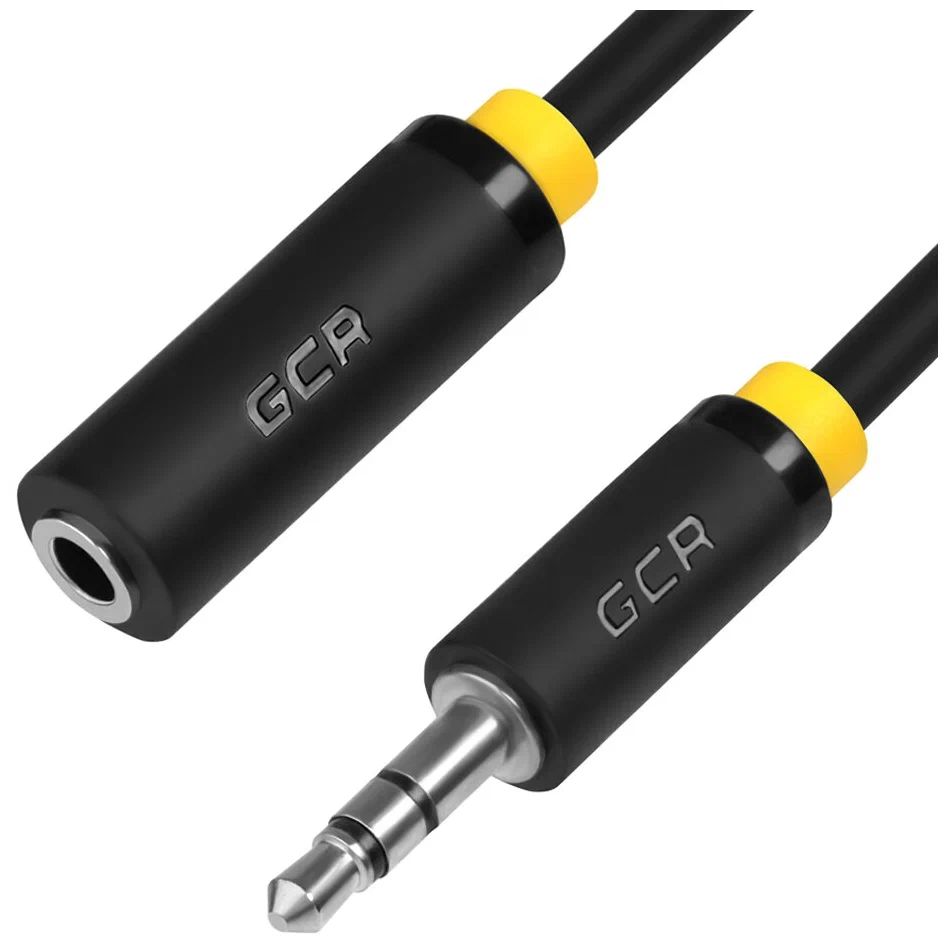 

GCR Кабель 3.0m аудио jack 3,5mm/jack 3,5mm черный, желтая окантовка, ультрагибкий, M/M, P