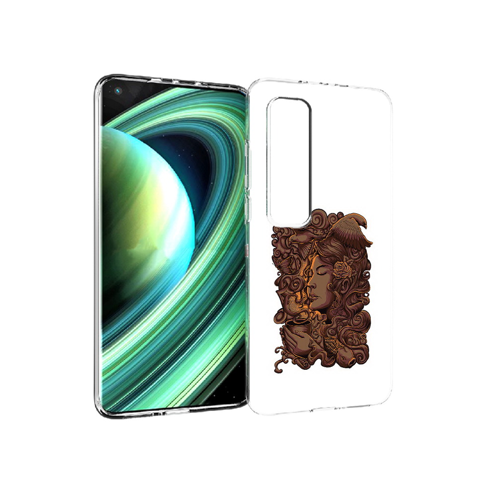 

Чехол MyPads Tocco для Xiaomi Mi 10 Ultra девушка с длинными волосами абстракция, Прозрачный, Tocco