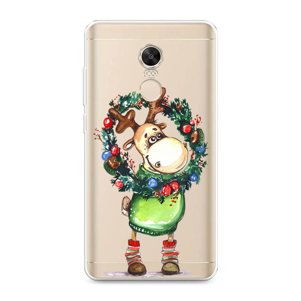

Чехол на Xiaomi Redmi Note 4X "Олень с новогодним венком", 31950-4
