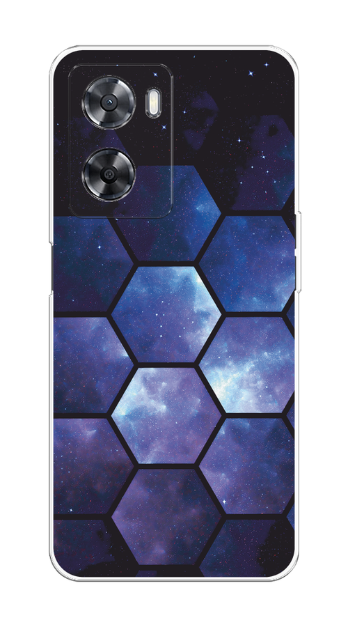 

Чехол на Oppo A57 4G/A77 4G/A77s 4G/A57s "Соты космос", Черный;фиолетовый, 2510350-1