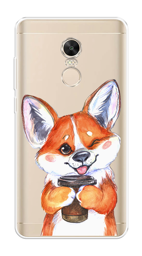 

Чехол на Xiaomi Redmi Note 4X "Корги с кофе", Оранжевый;белый, 31950-4