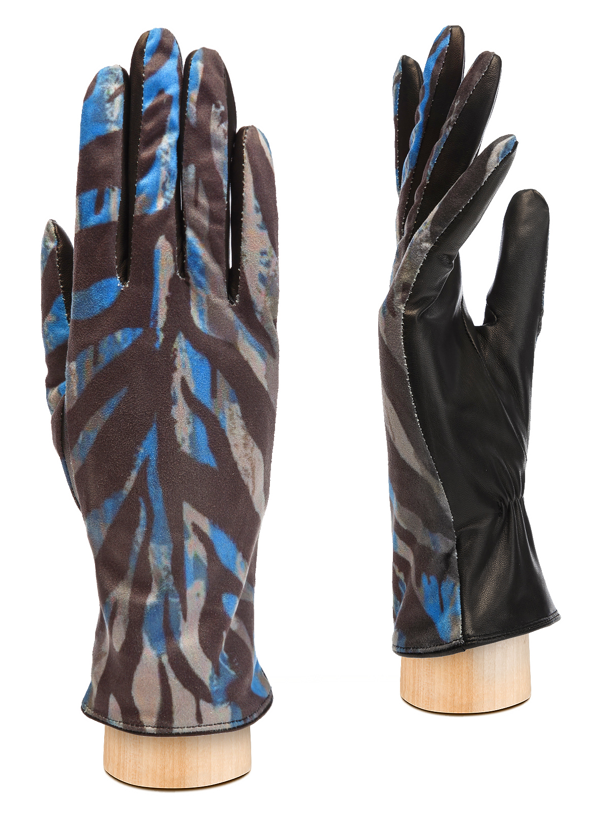 Перчатки женские Eleganzza IS00147 черные/синие р. 6,5