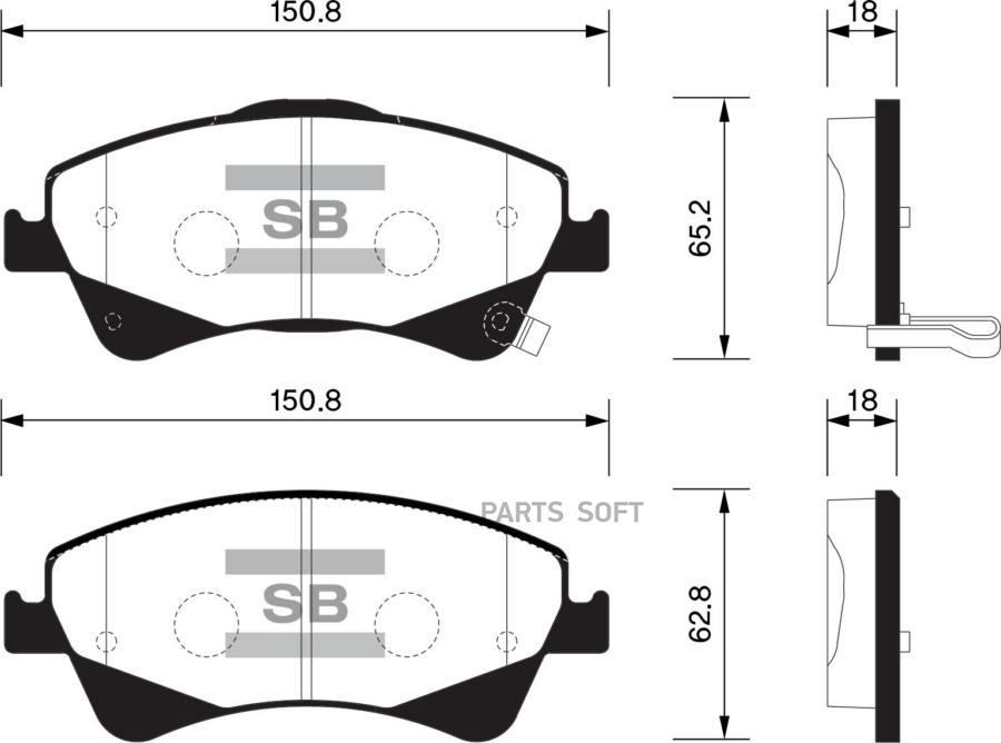 

Тормозные колодки Sangsin brake передние SP1580, SP1580