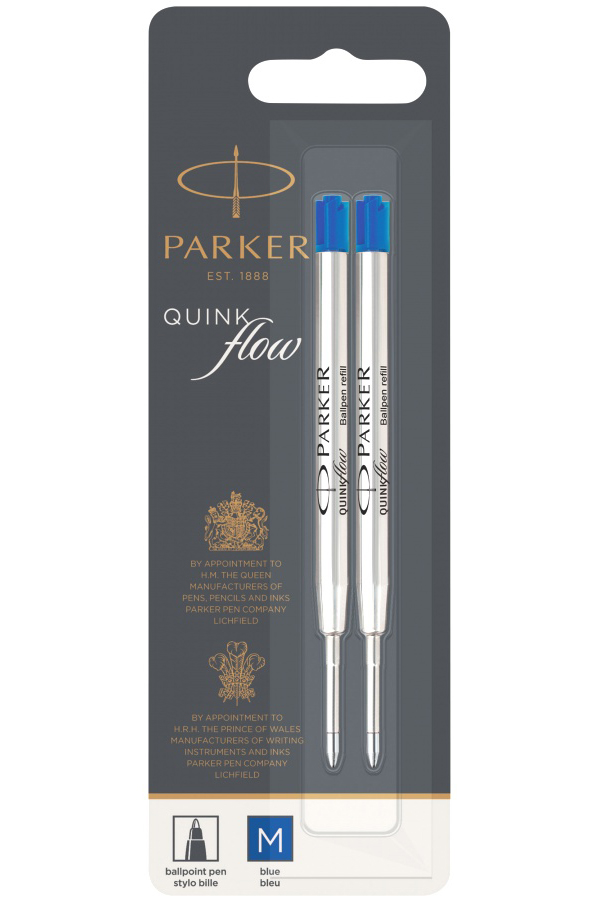 

Стержень шариковый Parker 1411029 Quink Flow синий 98 мм толщина линии 1 мм 2 штуки, 1047