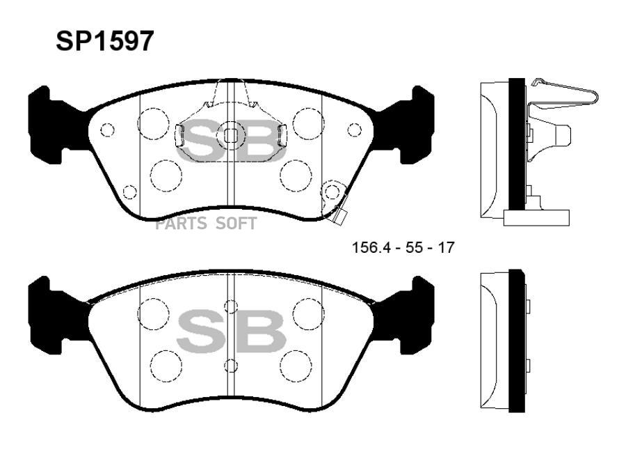 

Тормозные колодки Sangsin brake передние SP1597, SP1597