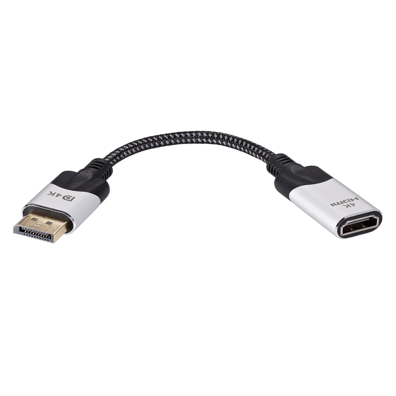 Переходник VCOM DisplayPort - HDMI вилка-розетка 0.15м (CG6218M-0.15) чёрный, серебристый