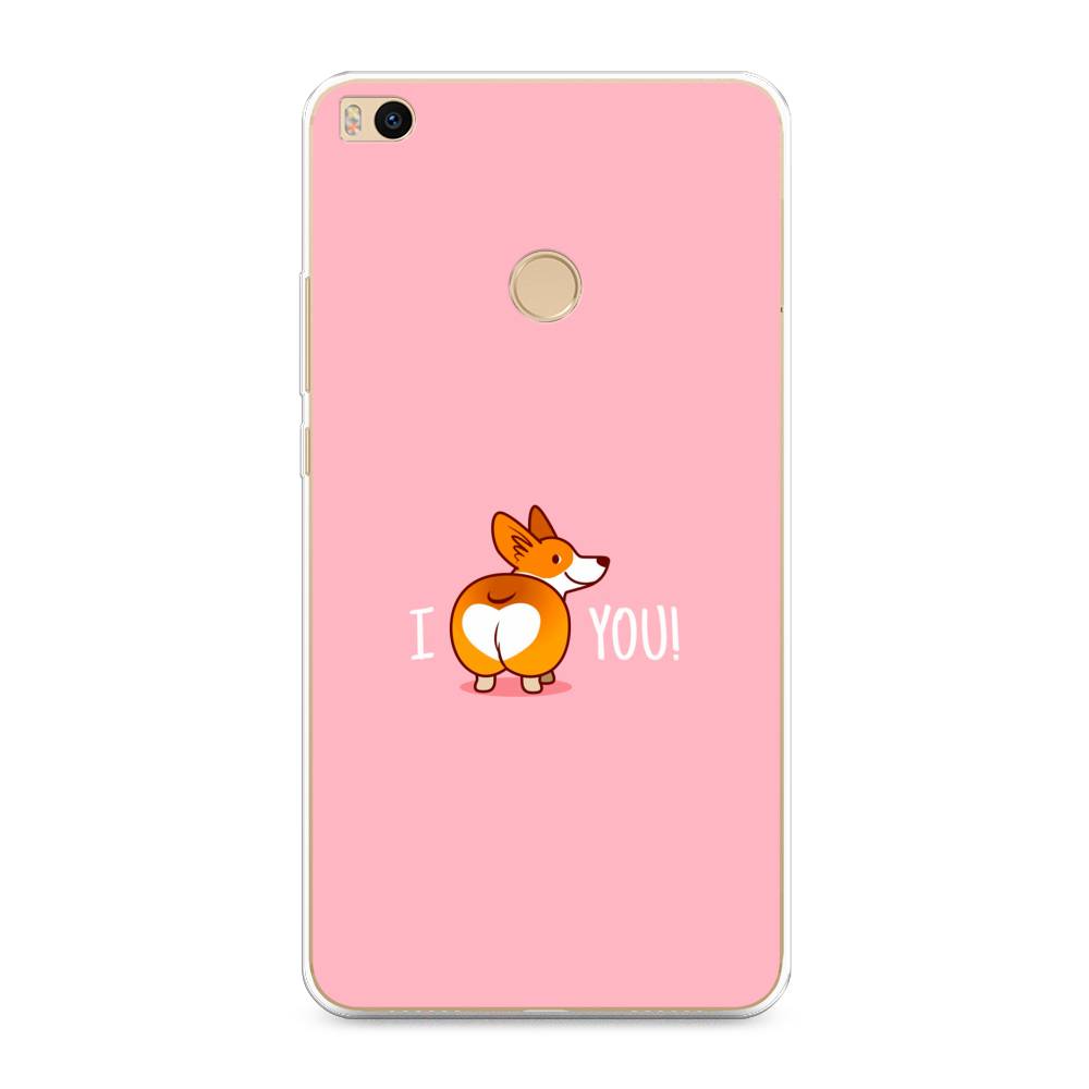 

Чехол на Xiaomi Mi Max 2 "Корги I love you", Розовый;коричневый;белый, 32150-1