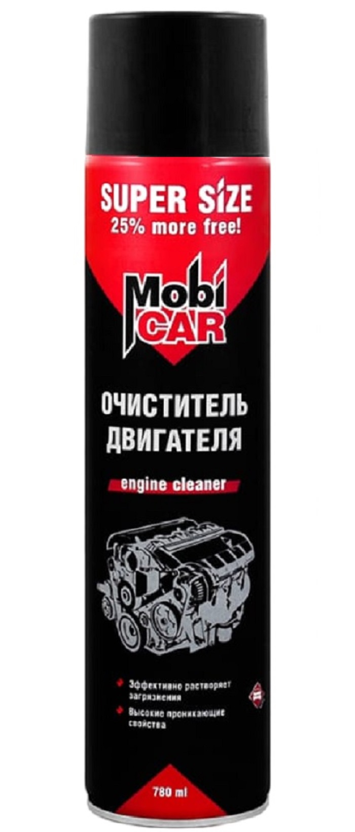 Очиститель двигателя MobiCAR пенный 780 мл