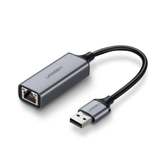 фото Адаптер ugreen cm209 (50922) usb to rj45 ethernet adapter aluminum case серый космос