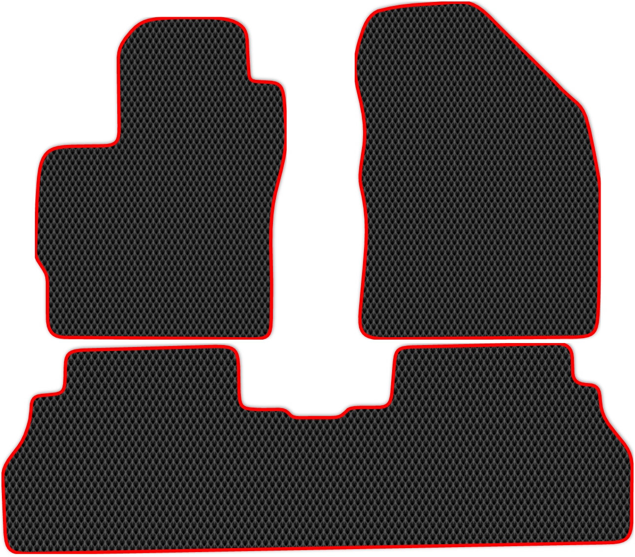 

Коврики ЭВА в салон для Toyota Verso (R20) 2009 - 2016, 3 шт. черный, красный кант, 4835-W3N-H