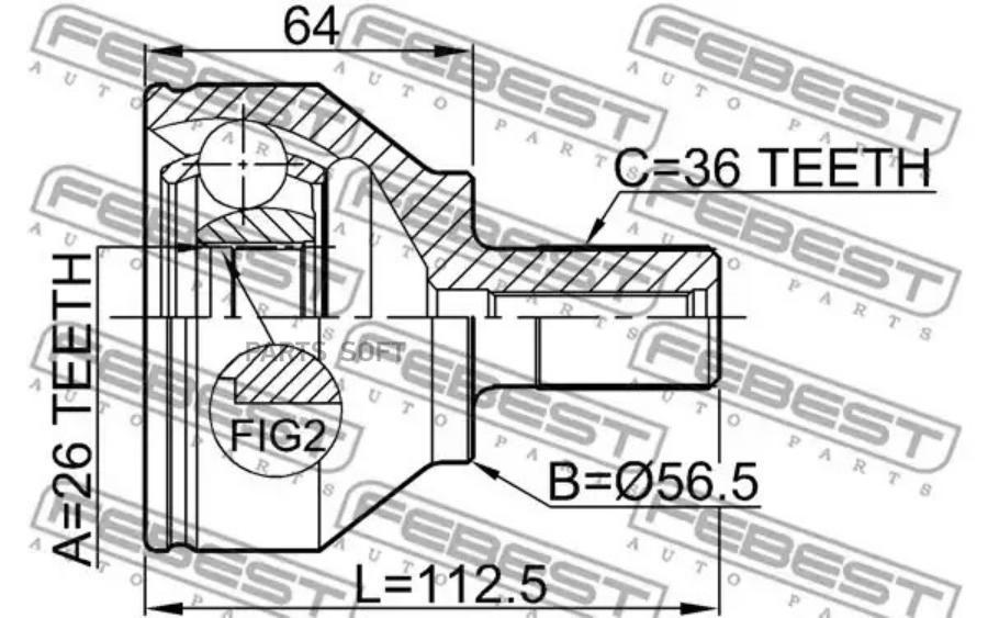 

Шарнирный комплект, приводной вал FEBEST 2710-S40II