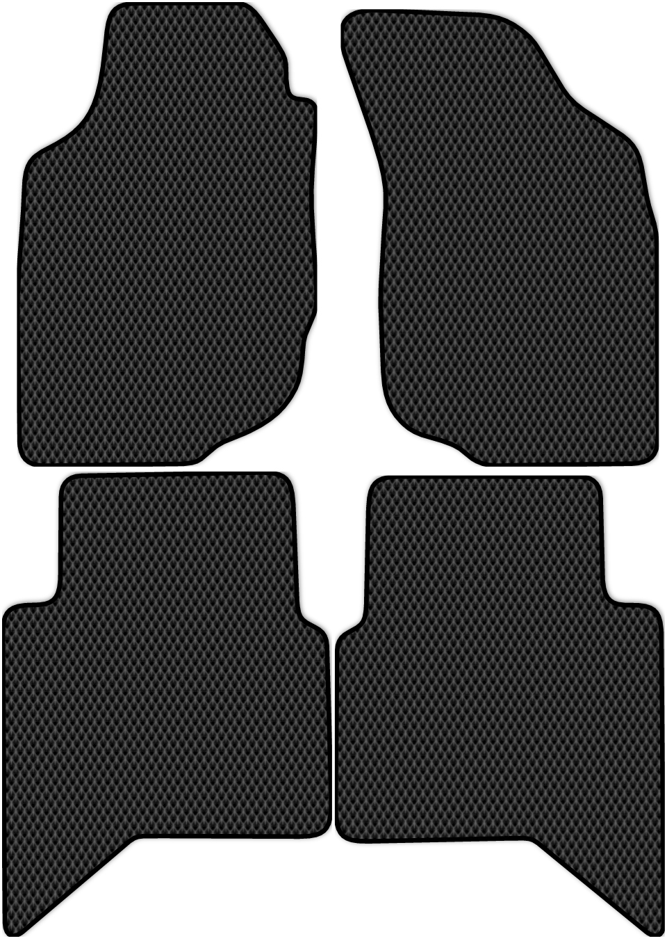 

Коврики ЭВА в салон для Toyota Hilux Pick Up 7 2011 - 2015, 4 шт. черный, 4839-S4N-H
