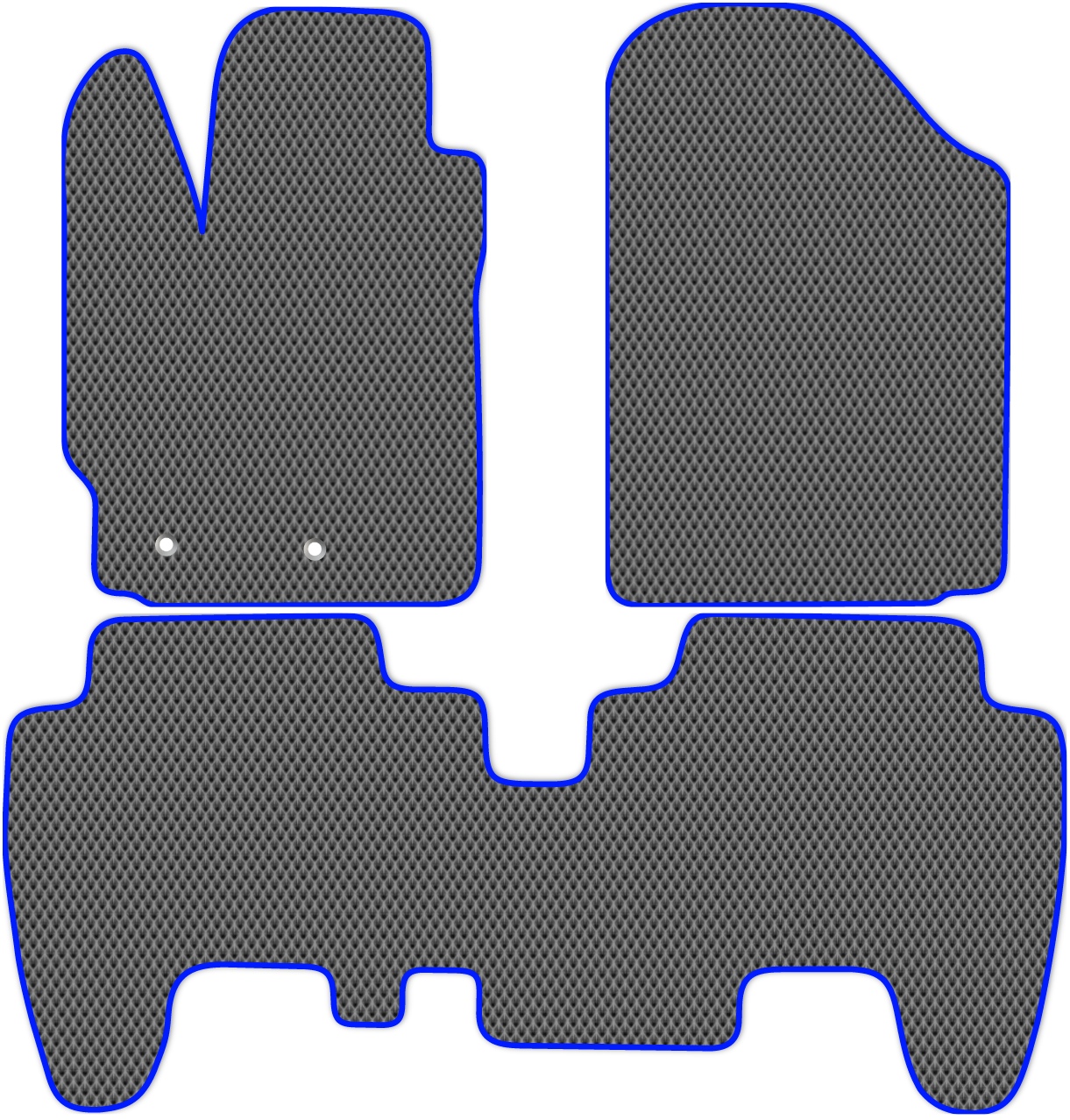 

Коврики ЭВА в салон для Toyota Yaris 2 (XP90) 2005 - 2010, 3 шт. серый, синий кант, 4845-W3YL-H