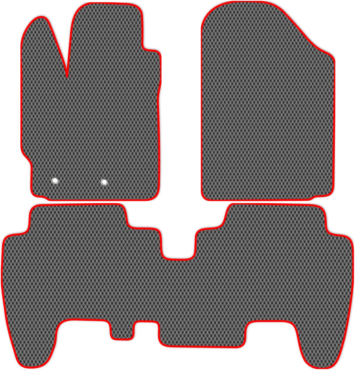 

Коврики ЭВА в салон для Toyota Yaris 2 (XP90) 2005 - 2010, 3 шт. серый, красный кант, 4845-W3YL-H