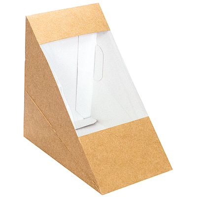 Упаковка для бутербродов, сэндвичей Papstar треугольная 123х123х82мм 50шт/уп