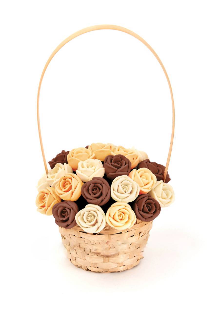 Подарочная корзина из 27 шоколадных роз CHOCO STORY K27-BOSH