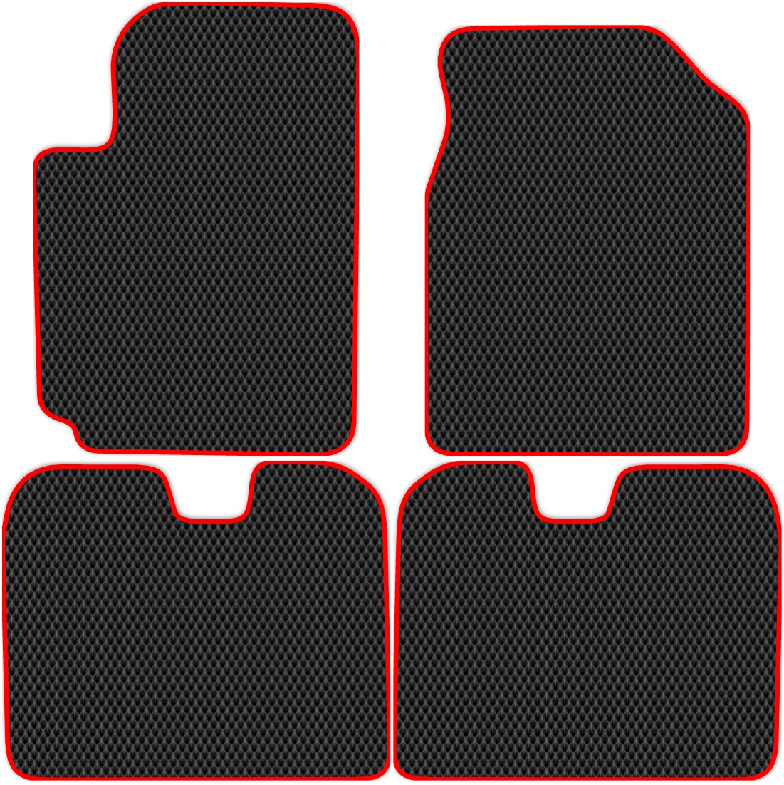 

Коврики ЭВА в салон для Toyota Yaris 1 1999 - 2005, 4 шт. черный, красный кант, 4862-S4N-H