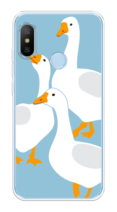 

Чехол на Xiaomi Redmi 6 Pro/6 Plus/Mi A2 Lite "Гусиное трио", Голубой;белый;серый;желтый, 34050-1