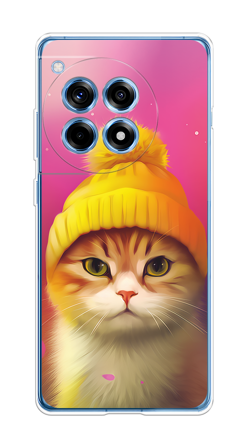 

Чехол на OnePlus Ace 3/12R "Котик в шапочке", Розовый;желтый;бежевый, 154550-1