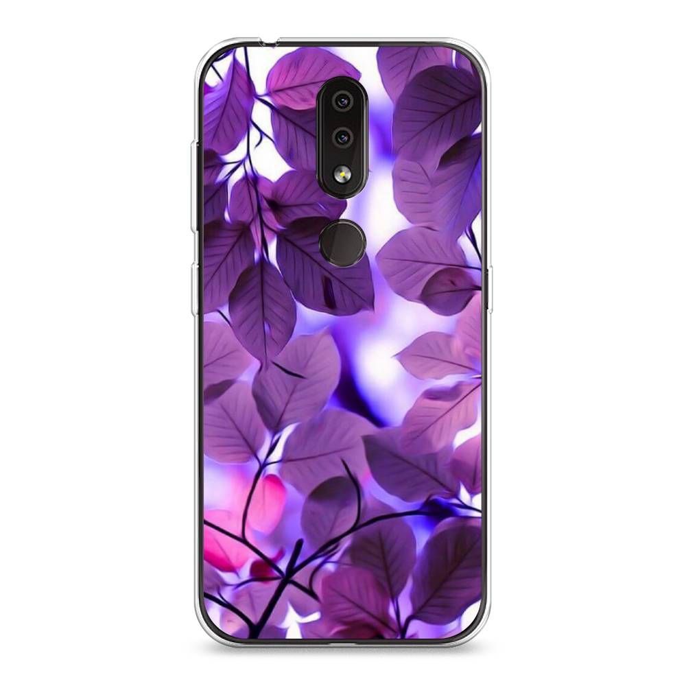 

Чехол на Nokia 4.2 "Сиреневые листики", Фиолетовый;голубой, 122550-2