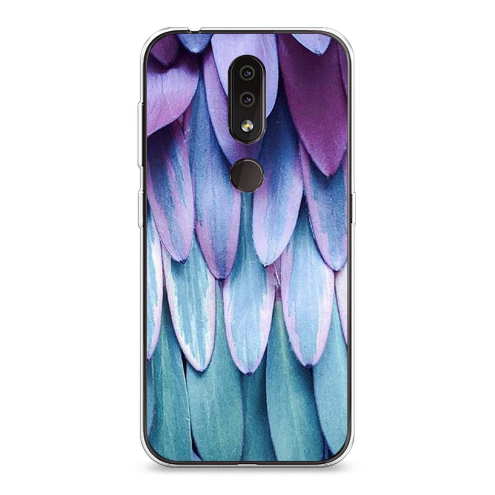 

Чехол на Nokia 4.2 "Синее перо", Фиолетовый;голубой, 122550-3