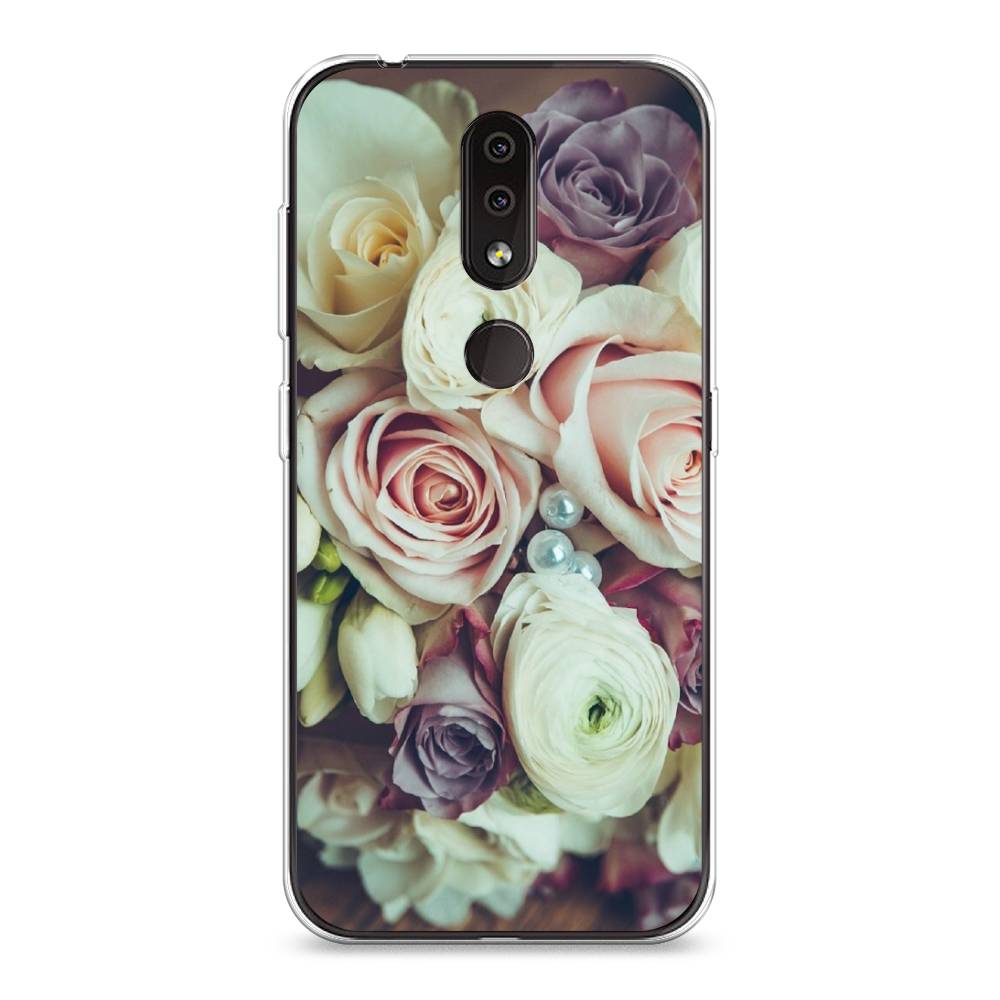 

Чехол на Nokia 4.2 "Свадебный букет", Белый;фиолетовый, 122550-2