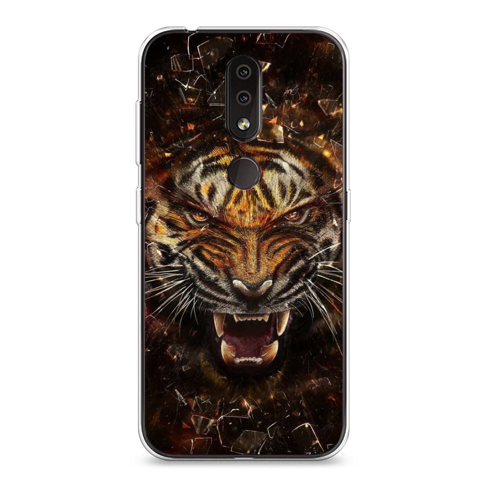 

Чехол на Nokia 4.2 "Тигр осколки", Оранжевый;серый;черный, 122550-1
