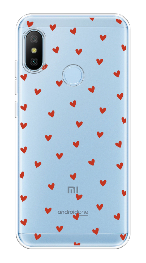 

Чехол на Xiaomi Redmi 6 Pro/6 Plus/Mi A2 Lite "Red hearts", Красный;прозрачный, 34050-1