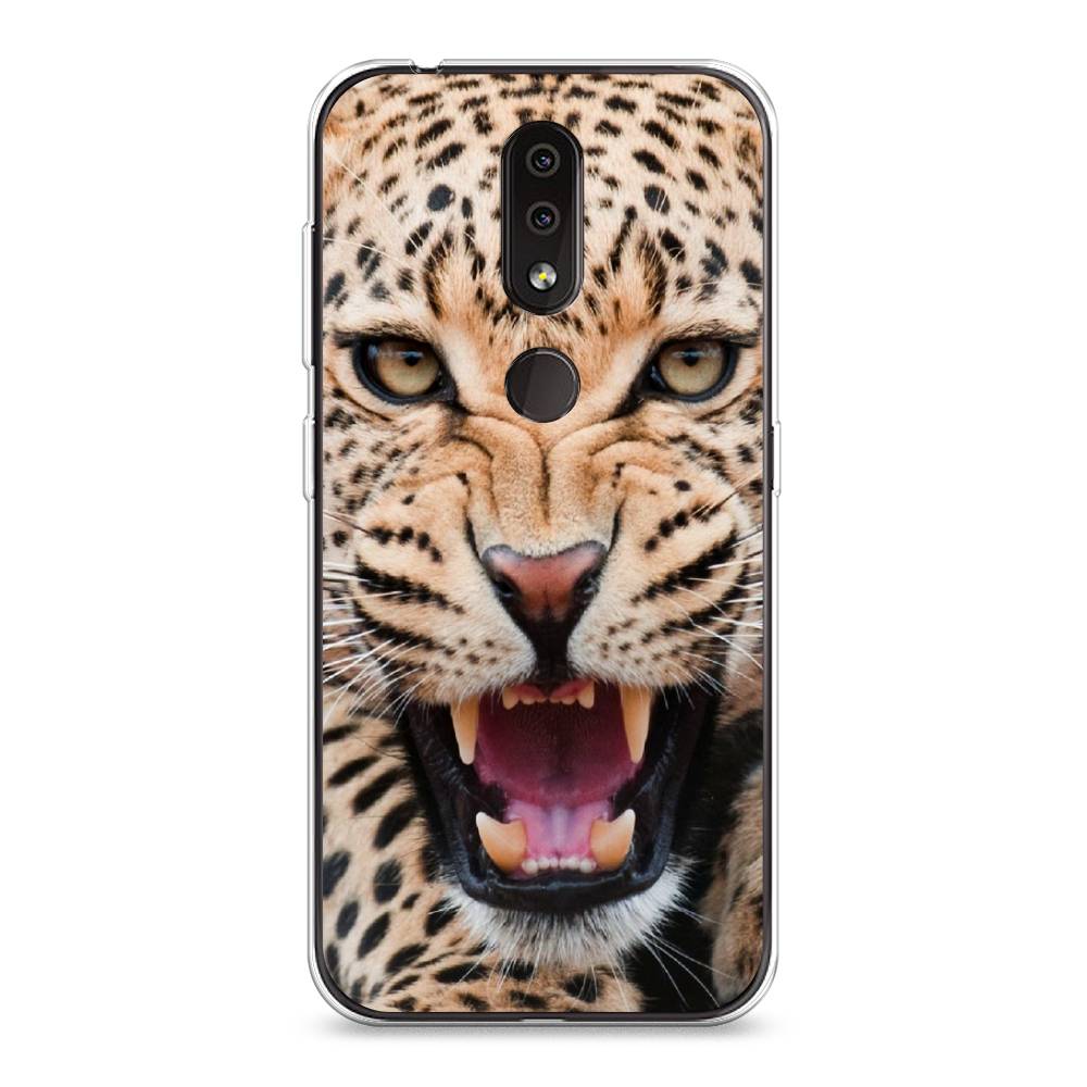 

Чехол на Nokia 4.2 "Леопард 3d", Бежевый;черный, 122550-6